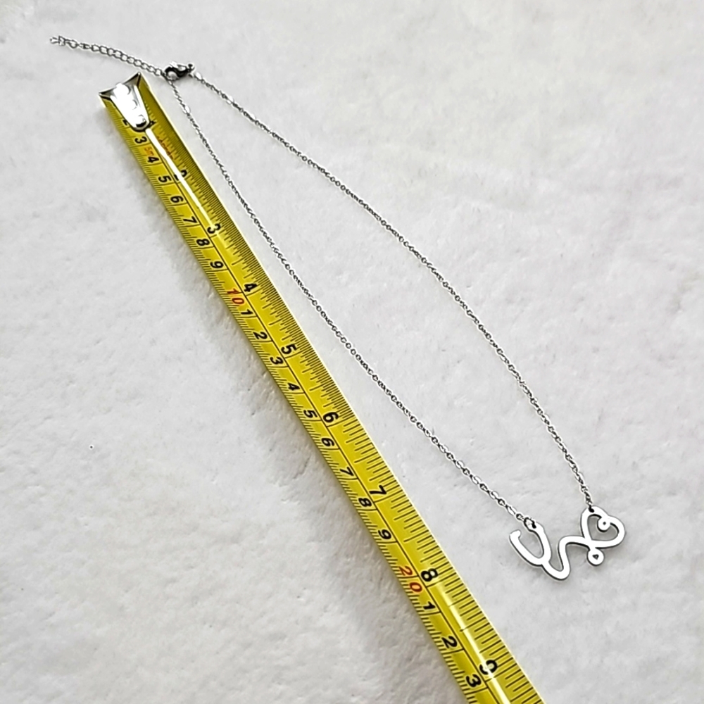 Stethoscope Love Stainless Steel Necklace - Picture 9 of 10